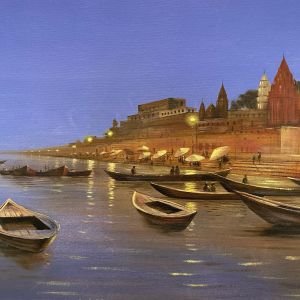 banaras-ghat ,Abhishek Namdeo painting