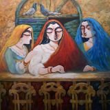TIN KANYA-II, Acrylic & Charcoal on Canvas painting
